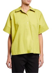 Natori Classic Cotton Poplin Short-Sleeve Shirt