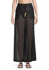 Natori Cotton Silk Voile Wide-Leg Pants