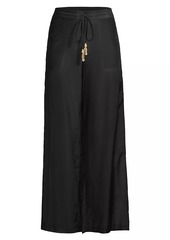 Natori Cotton Silk Voile Wide-Leg Pants