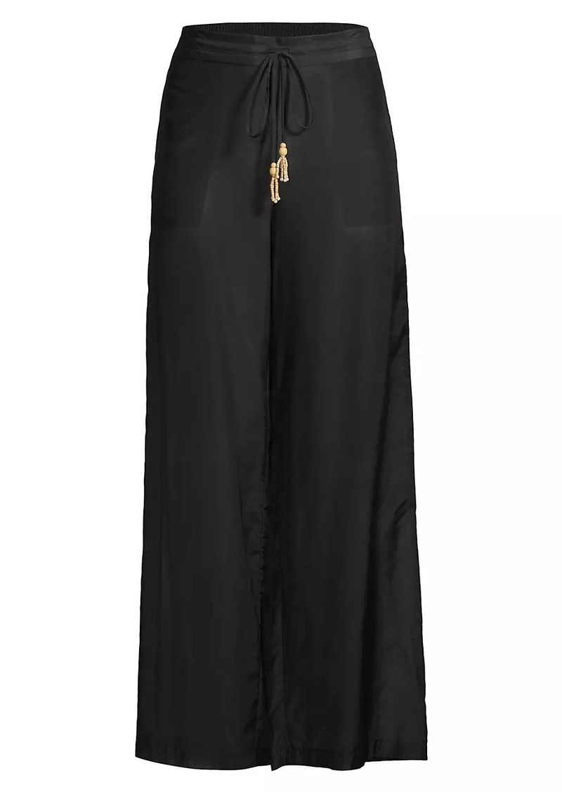 Natori Cotton Silk Voile Wide-Leg Pants