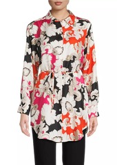 Natori Cressida Printed Silk Twill Tunic Shirt