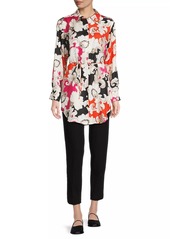 Natori Cressida Printed Silk Twill Tunic Shirt