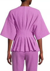 Natori Crinkle Pleated Cotton Top