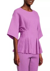 Natori Crinkle Pleated Cotton Top