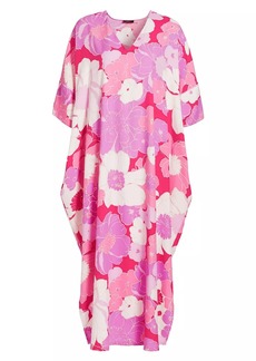 Natori Croisette Abstract Floral Cover-Up Caftan