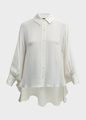 Natori Dolman-Sleeve Silk Georgette Shirt