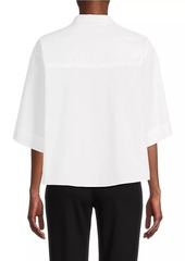 Natori Embroidered Cotton Poplin Shirt