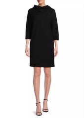 Natori Funnel-Neck Shift Minidress