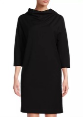 Natori Funnel-Neck Shift Minidress