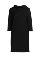 Natori Funnel-Neck Shift Minidress