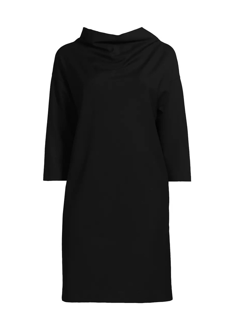 Natori Funnel-Neck Shift Minidress