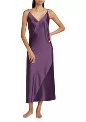 Natori Glamour Satin Slip Midi-Dress