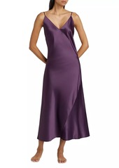 Natori Glamour Satin Slip Midi-Dress