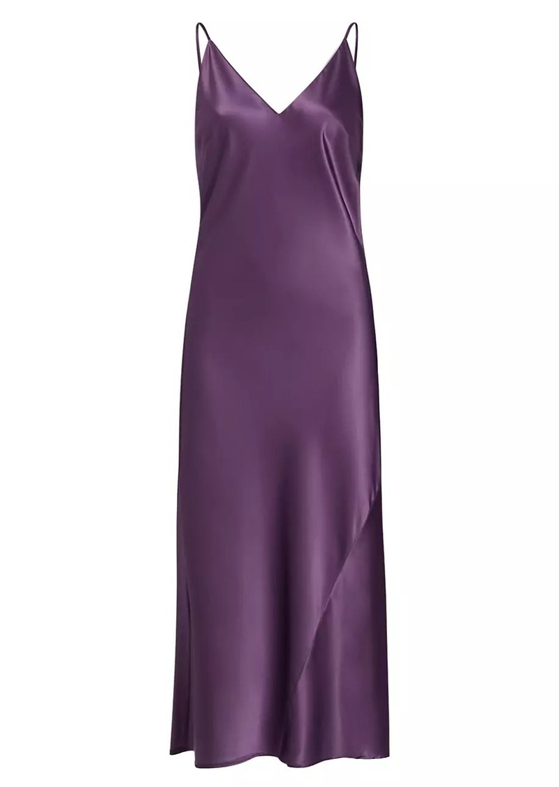 Natori Glamour Satin Slip Midi-Dress