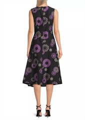 Natori Ikiagi Geometric Cotton-Silk Sleeveless Midi-Dress