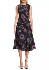 Natori Ikiagi Geometric Cotton-Silk Sleeveless Midi-Dress