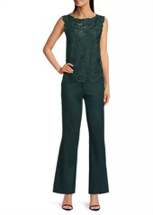 Natori Mantilla Lace Tie-Waist Top