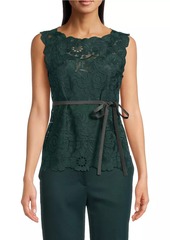 Natori Mantilla Lace Tie-Waist Top