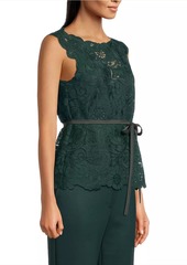 Natori Mantilla Lace Tie-Waist Top