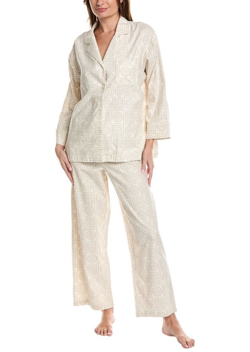 Natori 2pc Flannel Infinity Notch Pajama Pant Set