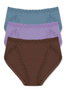 Natori Bliss French Cut Brief Underwear 3-Pack 152058MP - Poolside / Purple Haze / Java