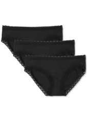 Natori Bliss French Cut Brief Underwear 3-Pack 152058MP - Black/Cafe/White