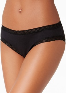 Natori Bliss Lace-Trim Cotton Brief Underwear 156058 - Black