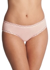 Natori Bliss Lace-Trim Cotton Brief Underwear 156058 - Seashell