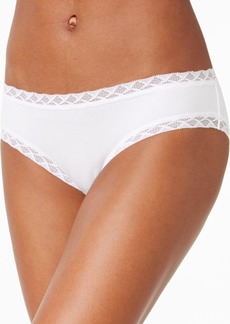 Natori Bliss Lace-Trim Cotton Brief Underwear 156058 - White