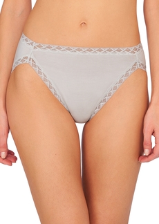 Natori Bliss Lace-Trim Cotton French-Cut Brief Underwear 152058 - Linen