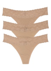 Natori Bliss Perfection Lace Trim Thong (3-Pack)