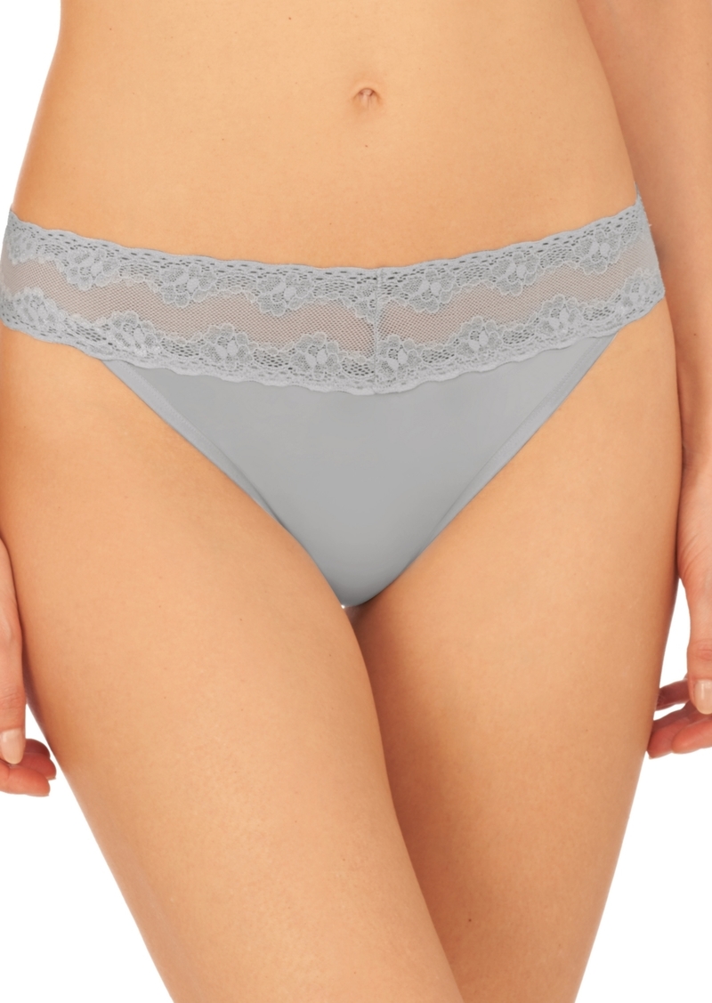 Natori Bliss Perfection Lace-Waist Thong Underwear 750092 - Blue Mist