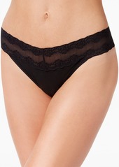Natori Bliss Perfection Lace-Waist Thong Underwear 750092 - Black Charm Print
