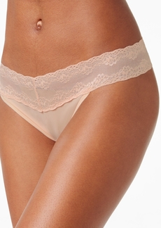 Natori Bliss Perfection Lace-Waist Thong Underwear 750092 - Cameo Rose (Nude )