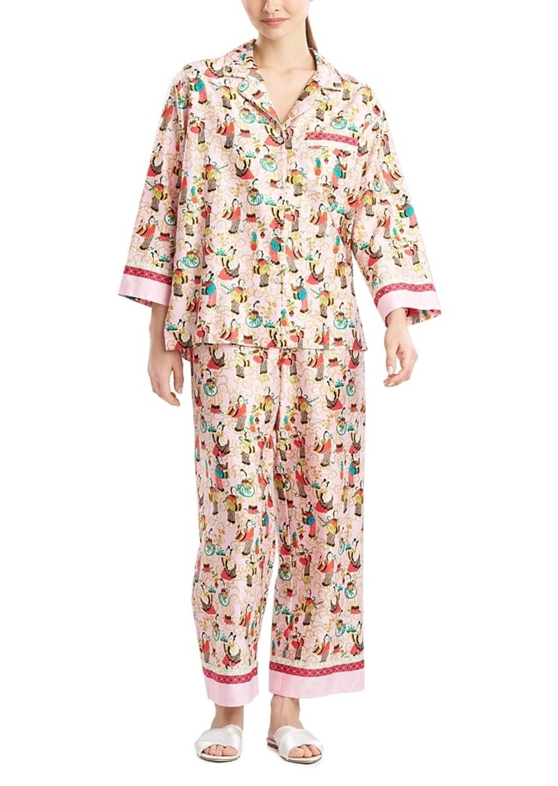Natori Cotton Tea Garden Long Pajama Set