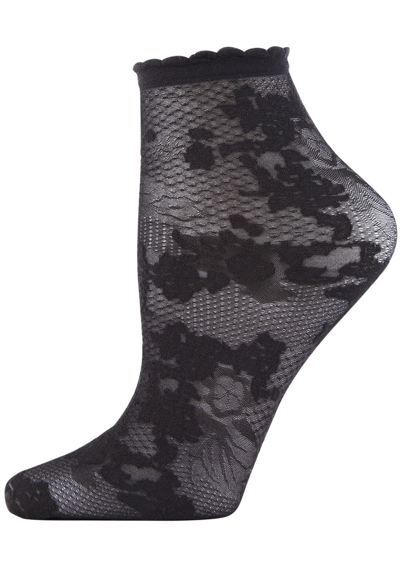 Natori Scarlet Lace Sheer Shortie Socks, Online Only - Black