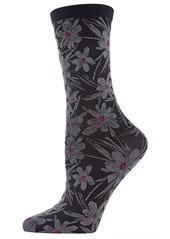 Natori Women's Abstract Floral Crew Socks - Black