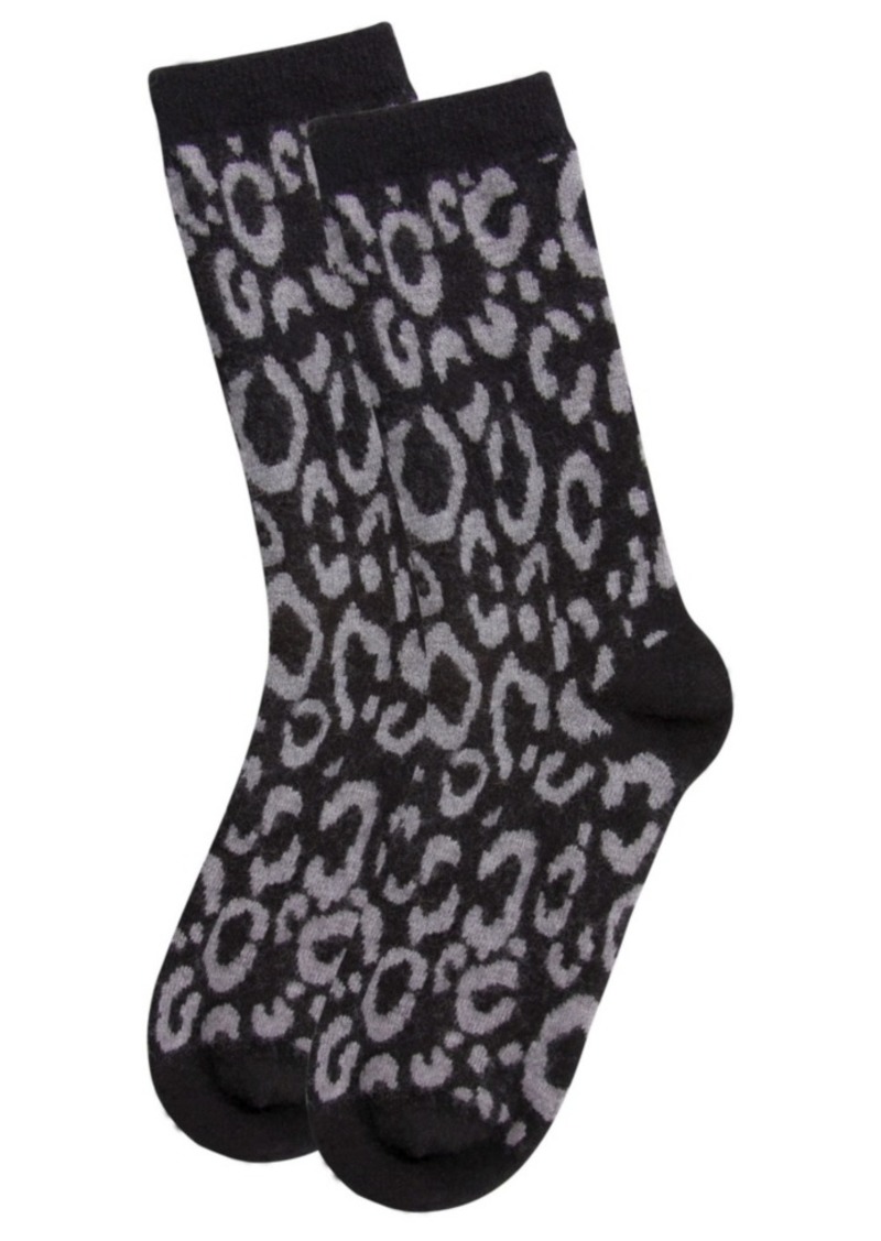 Natori Women's Animal Print Cashmere Blend Crew Socks