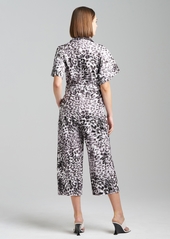Natori Women's Animal-Print Cropped Jumpsuit - Black/Grey