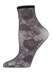 Natori Women's Chantilly Sheer Shortie Socks - Black/Gray