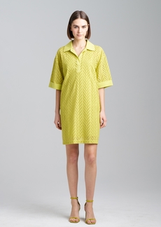 Natori Women's Cotton Eyelet-Design Mini Shirtdress - Citron