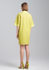 Natori Women's Cotton Eyelet-Design Mini Shirtdress - Citron