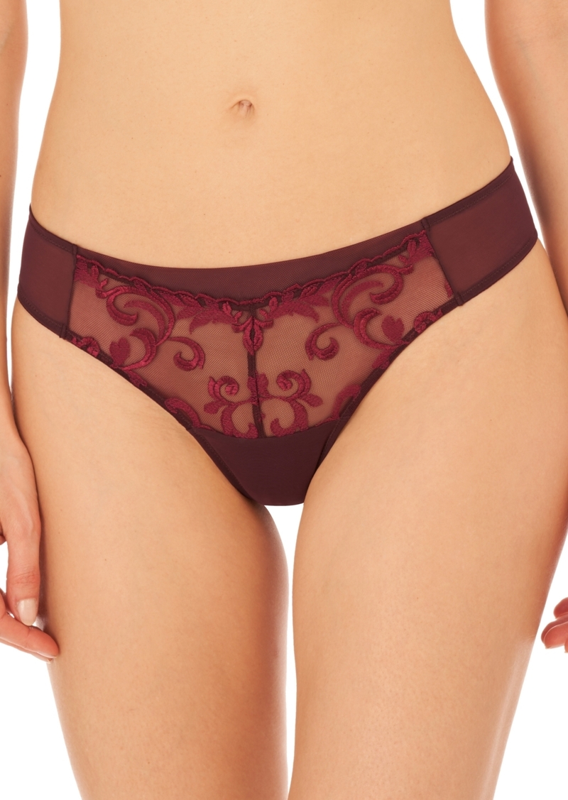 Natori Women's Embellished Thong Underwear 771324 - Vino / Crushed Velvet