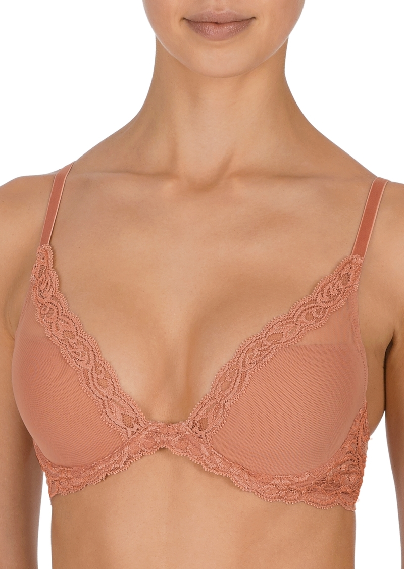 Natori Women's Feathers Lace Contour Underwire Plunge Bra - Frose