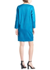 Natori Women's Long-Sleeve V-Neck Jacquard Dress - Tea