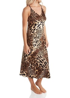 Natori Women's Luxe Leopard Gown Length 50"  Extra Large