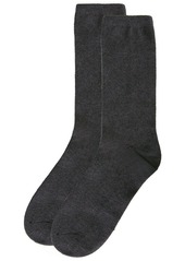 Natori Women's Solid Flat Knit Cashmere Blend Crew Socks