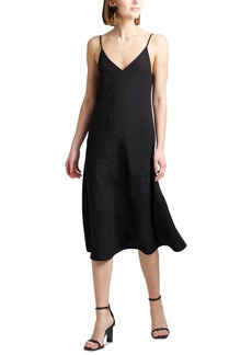 Natori Women's V-Neck Sleeveless Scuba Crepe Midi Dress - Black