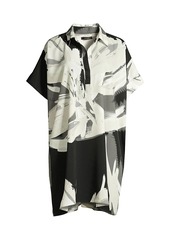 Natori Petal-Print Shirt Dress