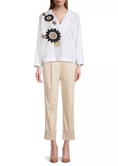 Natori Pleated-Front High-Rise Chino Trousers